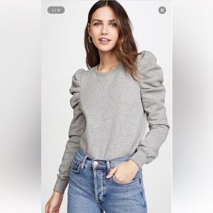 Rebecca Minkoff Janine puff sleeve sweatshirt gray size M